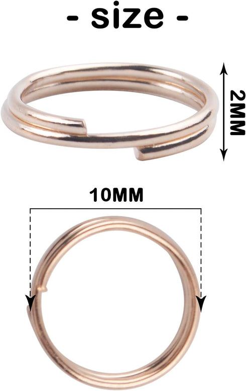 BronaGrand 200 Pieces Small Key Chain Rings Split Ring Key Chains for Keys Organization,10mm Diameter...