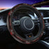 Swono Car Steering Wheel Covers Red Black Floral Beautiful Floral at The Border Creative Design Universal for Women Girls Soft Neoprene Anti-Slip ...