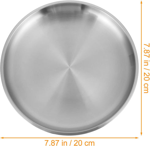 Kichvoe Stainless Steel Pizza Pan: Round Pizza Tray 8 Inch Pizza Baking Sheet Crisper Pan Serving Plate Oven Bakeware for Pizza Pie Flat Bread...
