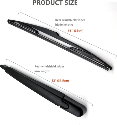 Replacement for Ford Edge 2007-2014 / Lincoln MKX 2007-2015 Rear Windshield Wiper Arm Wiper Blade, Rear Window Wiper Arm Blade Set, Replacement OE...