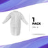 AMZ Disposable Lab Coat L. 35 GSM PP White Disposable Lab Coats for Adults. 1 Pack Knee-length Lab Coat with Long Sleeves, Elastic Wrists, Loop Fa...