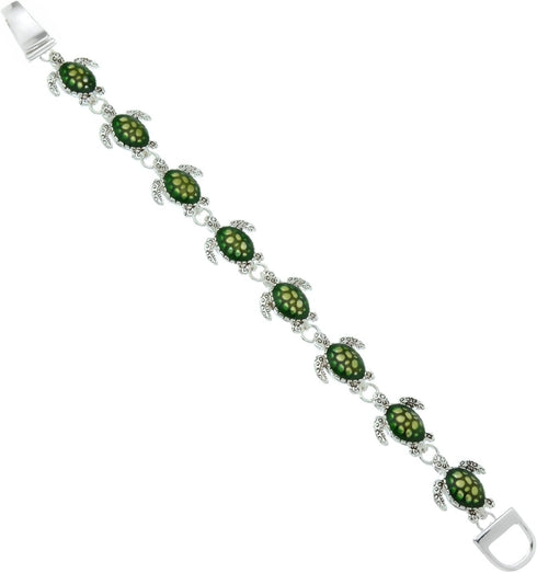 Green Sea Turtle Bracelet Silvertone...