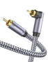 90 Degree Subwoofer Cable 3ft/1M,Right Angle RCA Cable Male to Male for Subwoofer?Amplifier-Grey...