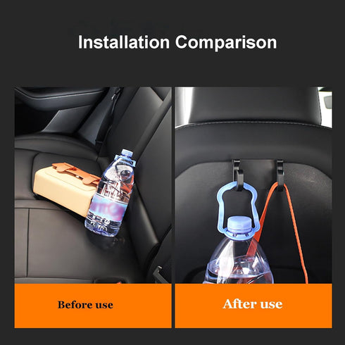 OATSBASF Seat Back Hooks for Tesla Model 3 Model Y 2017-2024, Headrest Foldable Hooks Car Bag Hook Stylish Back Seat Hanger Designed for Tesla Mod...