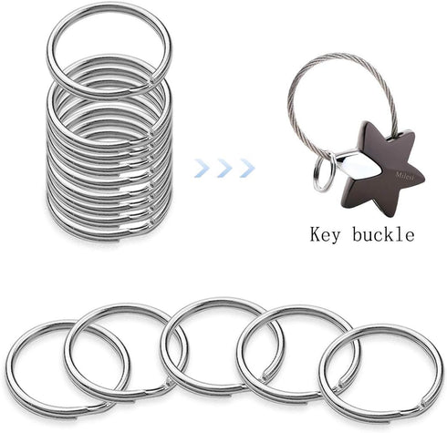 100 Pcs Split Ring, Small Key Rings Bulk Split Keychain Rings DIY Craft Metal Keychain Connector Accessories (12mm)...