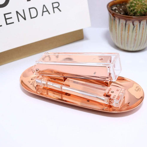 Multibey Heavy Duty Stapler 26/6 24/6 Standard Classic Black & Clear Staplers Office Supplies Desk Accessories Desktop Stationery (Rose Gold)...