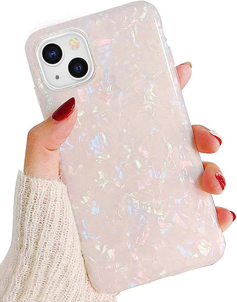 J.west Case Compatiable with iPhone 13 6.1 inch,Sparkly Opal Glitter Translucent Clear Soft TPU Slim Fit Protective Phone Cover Case for Women Gir...