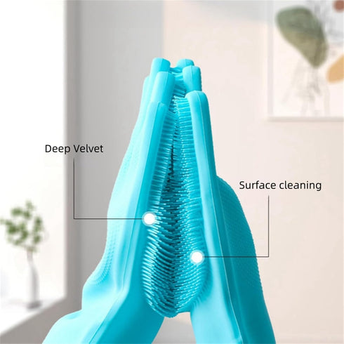 Pet Bathing Gloves, Cat and Dog Bathing Artifacts, Pet Anti-Scratch and Anti-Bite Massage Gloves, Scrubbing Brush.Pet Bath Gloves. (Blue)...