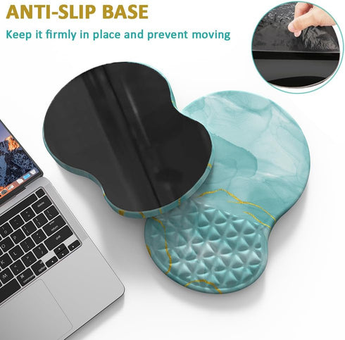 Ergonomic Mouse Pad Wrist Support with Massage Bulge Design, Pain Relief Mousepad Wrist Rest with Memory Foam & Non-Slip Base, Large Computer Mous...