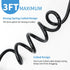 4 Way Flat Trailer Extension Coiled Cable 3 Feet Male and Female Wiring Harness Adapter Extension Wiring Cable with Dust Cover Plug & Play Connect...