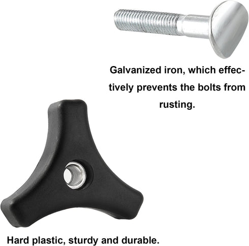 ZLKSKER 2 Sets Lawn Mower Handle Knobs Nut Bolt, Triangular Handle Fastening Screw Set Replacement for Honda Lawn Mower & Other Lawn Mower...