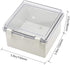 Zulkit Junction Box ABS Plastic Dustproof Waterproof IP65 Electrical Boxes Hinged Shell Outdoor Universal Project Enclosure Clear Cover with 2 Cab...