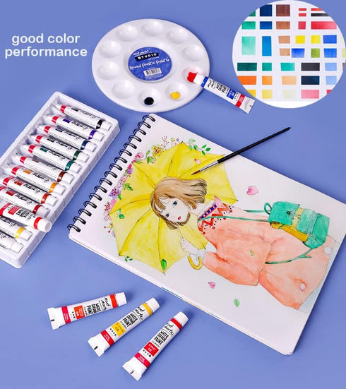 Watercolor Spiral Notebook A5 Painting Paper 30 Sheet Blank Sketchbook Professional Watercolor Card Paper for Artist Student Hardcover Journal wit...