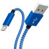 iPhone Charger Lightning Cable, 1 Pack 6 ft Blue/White Nylon Braided USB Charging High Speed Data Sync Transfer Cord Compatible with iPhone 14 13 ...