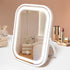Makeup Travel Mirror with Lights, Portable Small Beauty LED Vanity Mirror with lights, 1200mAh Battery, Dimmable Touch Screen, Tabletop Folding Co...