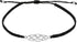 AeraVida Celtic Infinity Knot Rope Sterling Silver Charm on Black Adjustable Bracelet...