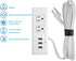 CCCEI Furniture Recessed Power Strip, White Desk Outlet with USB Ports, in Conference Desktop Flush Mount Plug, 6 ft Extension Cord....