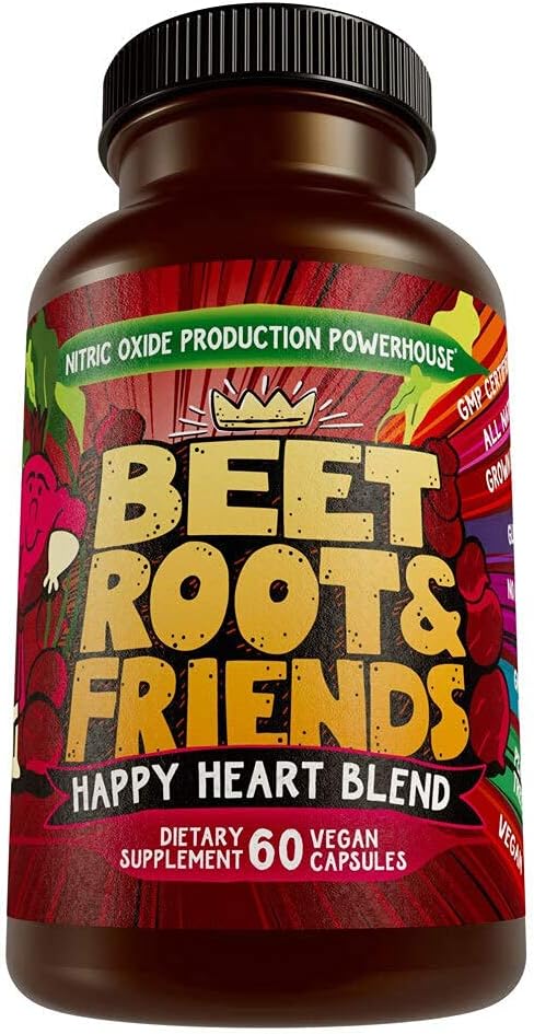 Beet Root Capsules - Circulation, Heart-Healthy Energy - w Grape Seed Extract & Ginseng 60 Count Vegan...