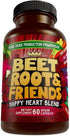 Beet Root Capsules - Circulation, Heart-Healthy Energy - w Grape Seed Extract & Ginseng 60 Count Vegan...