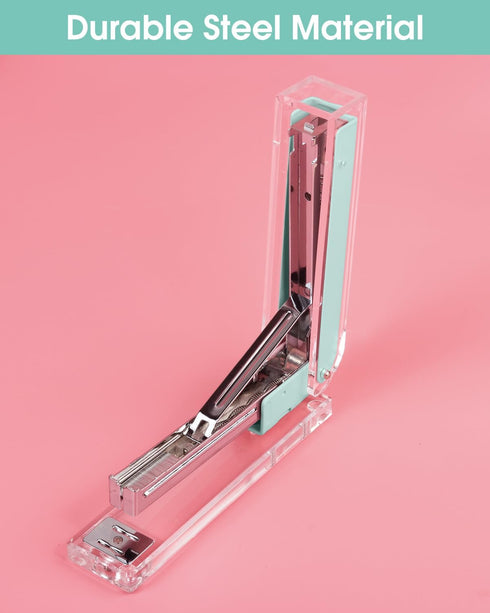 Clear Acrylic Stapler, Desktop Stapler, Office Stapler, Elegant Modern Desk Accessory for The Desk at Home, Office, or School?Macaron Green?...