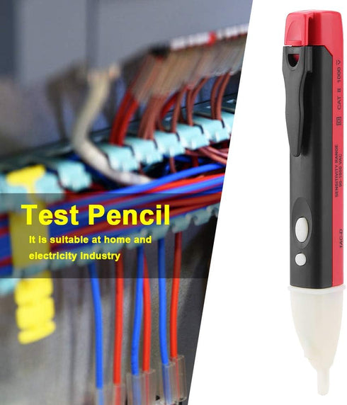 ViaGasaFamido Voltage Tester Pen Non Contact Electric Test Pencil Electricity Detector with LED Light Electricity Voltage Tester 90-1000V Red Hous...