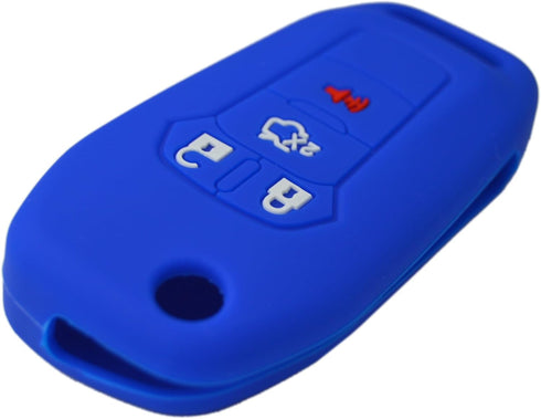 Silicone Rubber Key Fob Cover Protector for Ford Fusion Explorer (Flip Key) N5F-A08TAA 164-R7986 5924003 4 Button Remote Control...