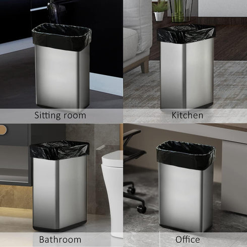 8 Gallon 60 Counts Strong Trash Bags Garbage Bags by Teivio, Bathroom Trash Can Bin Liners, Medium Plastic Bags for home office kitchen, Black...