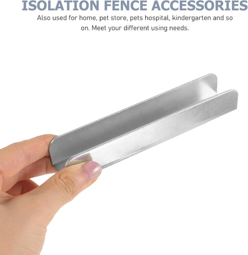 Healvian 2pcs Fence Reinforcement Grooves U Shaped Gates Groove Steel Pet Gate Door Reinforcement Tools Portable Reinforcement Groove Fittings for...