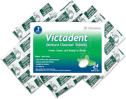 Victadent Denture, Retainer & Mouth Guard Cleanser Tablets (24 Count)...