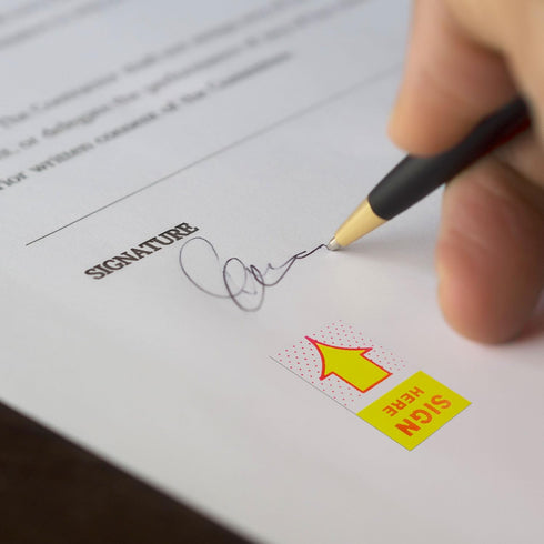 500pcs/5 Boxes Sign Here Tabs, Sign Here Flags Please Sign Here Tabs Sign Here Stickers with Dispenser Arrow Tabs Sign Here Sticky Notes Easy to P...