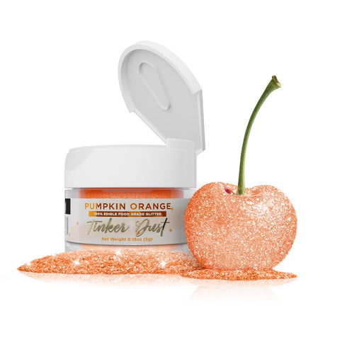 Bakell - Pumpkin Orange Tinker Dust (5g, 1x Jar) Edible Glitter for Food, Desserts, and Beverages!...