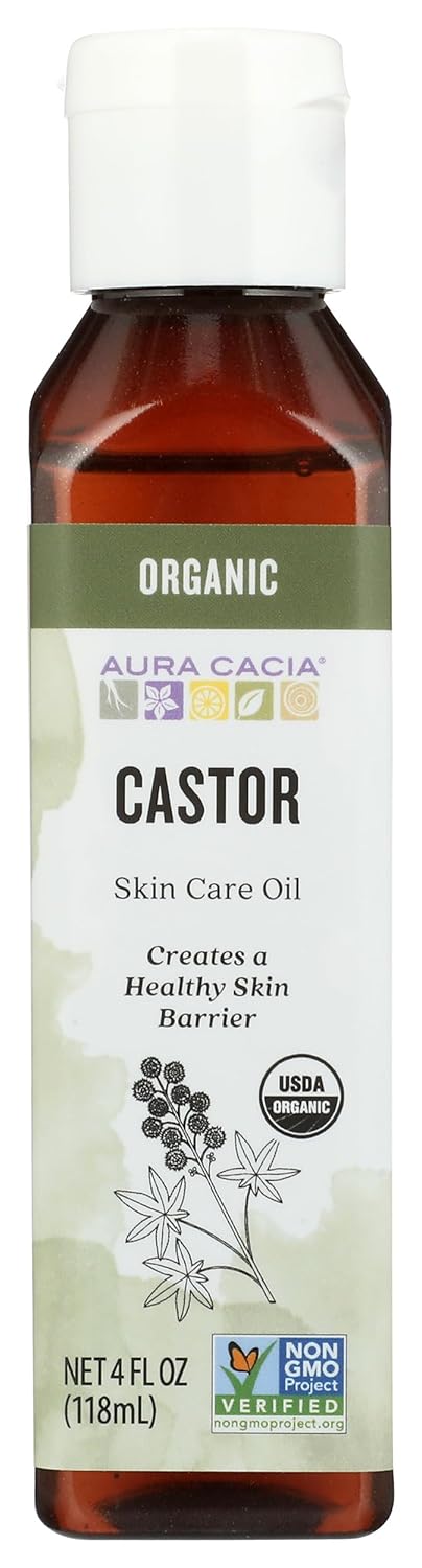 Aura Cacia Organic Skin Care Oil, Castor, 4 Fluid Ounce...