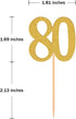Donoter 50pcs 80th Cupcake Toppers Gold Glitter Number 80 Cake Picks for Birthday Anniversary Party Decoration...