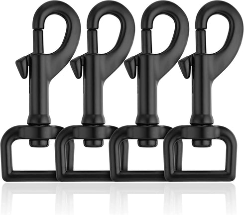 Swivel Eye Bolt Snap Hooks Black Heavy Duty Dog Leash Clips Dog Leash Clasp Dog Leash Snaps Hooks Trigger Clip Trigger Snaps 3/4" 4pcs...
