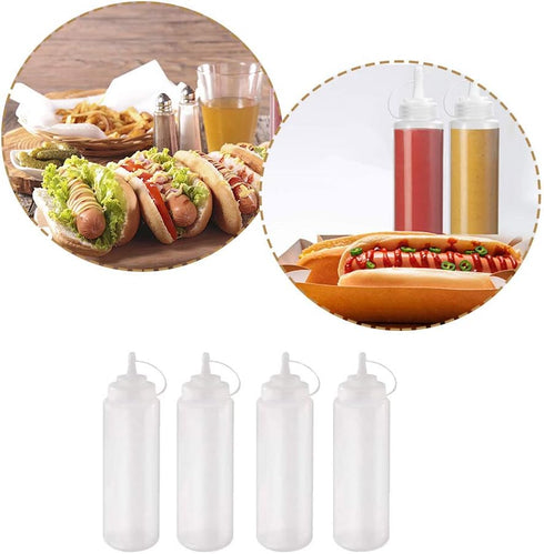 15 PCS 8oz Squeeze Bottles,Plastic Condiment Bottle with Twist On Cap Lids,Squeeze Bottle for Sauces,Ketchup,Barbecue,Syrup,Paint...