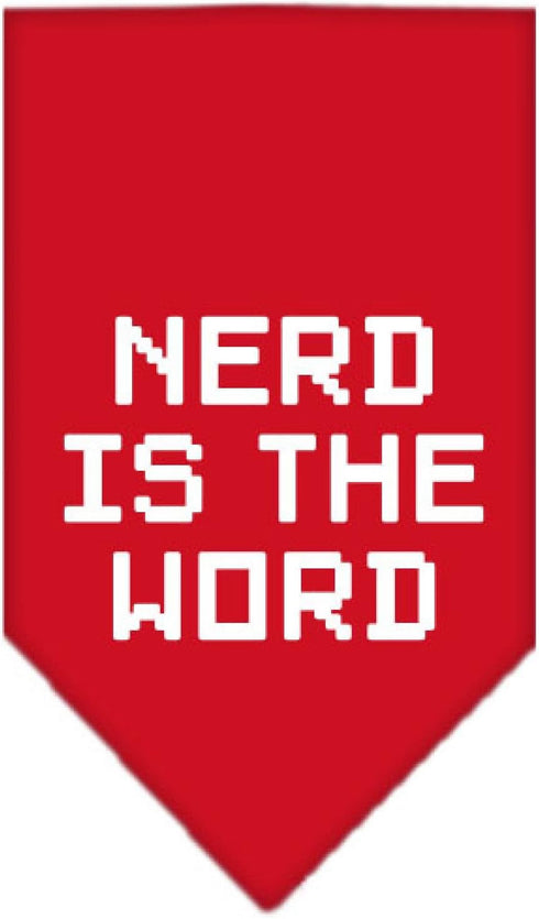 Mirage Pet Products Nerd is The Word Screen Print Bandana, Large, Red...