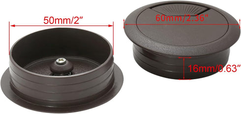 5 Pcs 2 Inch Desk Grommet, Wire Cable Cord Hole Cover Grommet Cable Cord Organizer for Home, Office, Coffee Brown...