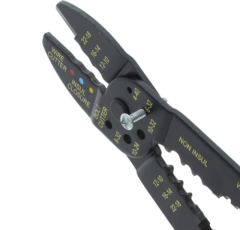 IDEAL Electrical 45-778 Multi-Crimp Strip Tool - High Leverage Pivot Wire Crimper & Stripper with Crimping Nests, Textured Grip...