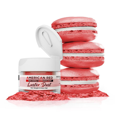 Luster Dust - American Red (4g 1x Jar) | Edible Vegan Dust & Paint for Cake Decorating, Ice Cream, Desserts, Cocktails and Beverages by Bakell...
