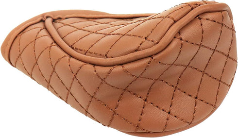 Leather Lattice Pattern Gear Shift Knob Cover, Auto Car Shift Knob Protective Sleeve Zipper Type (Brown)...