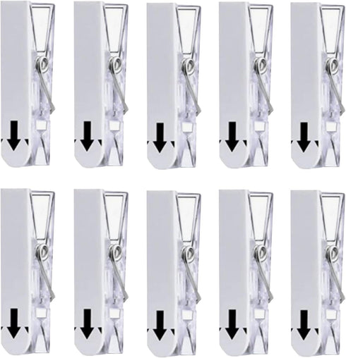 30 Pieces Hanging Wall Clips with Sticky Strips, 1.4*0.3IN Plastic Hanging Clips for Pictures Poster Photo Halloween Christmas Decorations (Clear?...