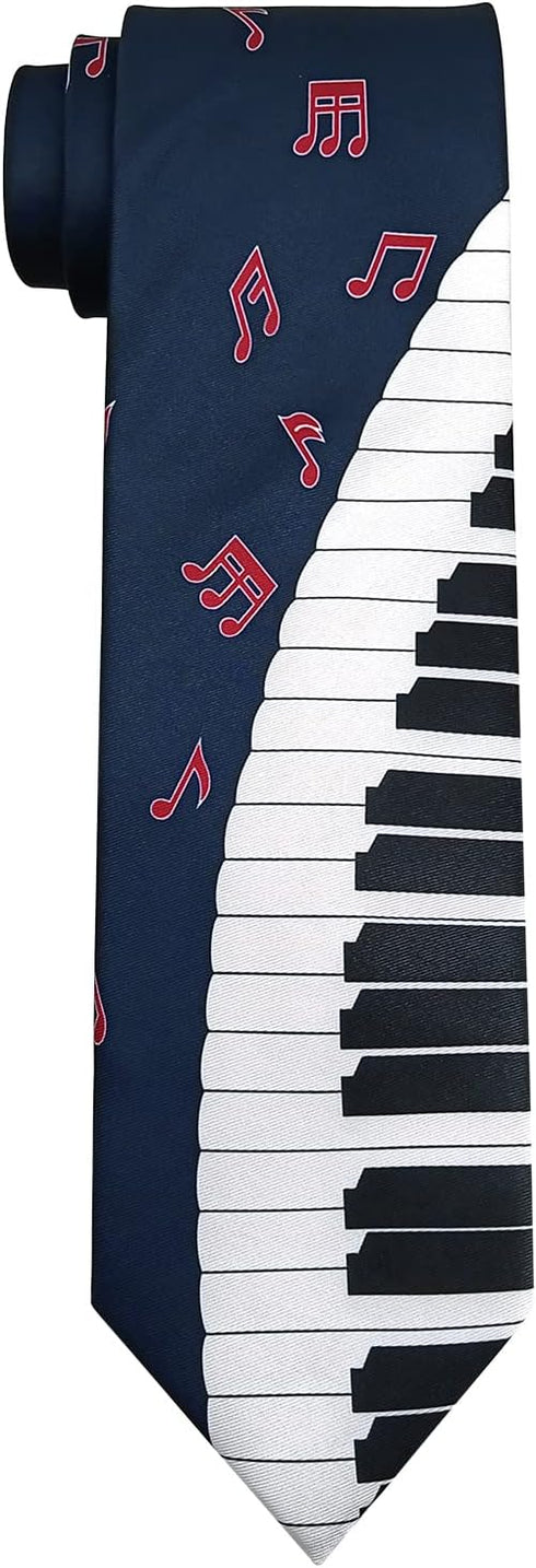 Men's Saxophone Ties Formal 3.25 Inches Piano Music Notes Neckties...