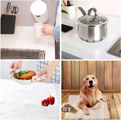 Extra Large Mulitpurpose Silicone Nonstick Pastry Mat Countertop Protector Heat Resistant Nonskid Table Mat (23.6by15.7 Inch, White-1)...