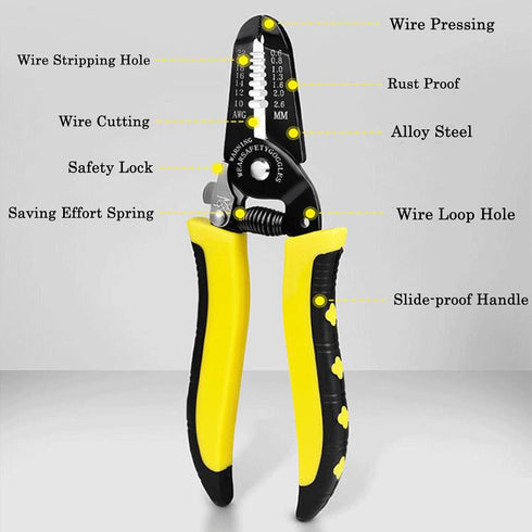 7-inch 10-22 AWG Wire Stripper/Wire Crimping Tool, Wire Cutter, Wire Crimper, Cable Stripper, Wiring Tools and Multi-Function Hand Tool...
