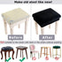 SINOSSO Soft Velvet Vanity Bench Cover, (15"- 19.5") L x (11.8"- 15.7") W Stretch Washable Rectangle Saddle Bar Stool Slipcover, (XS, Black)...