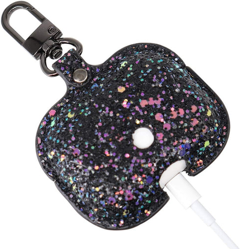 for Airpods Pro Carrying Case Cover Glitter with Sequins PU Leather Protective Case for Apple Airpod Pro Charging Case Girls Women Bling Skin Prot...