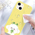 Cute Puppy Pattern Cell Phone Case for iPhone 13, Anime Dog Design Women Girls Soft Yellow Liquid Silicone Shockproof Scratch-Resistant with Micro...