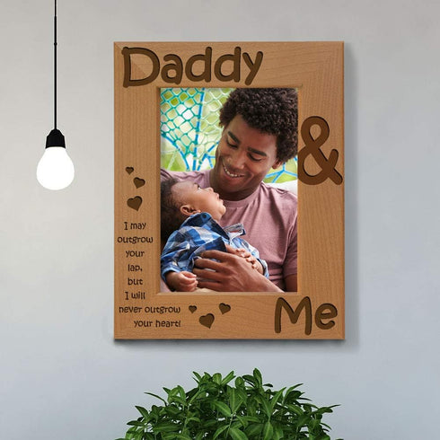 KATE POSH - Daddy & Me - I May Outgrow Your Lap, but I Will Never Outgrow Your Heart - Picture Frame (5x7 - Vertical)...