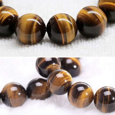 8mm Tiger Eye Stone Stretch Bracelet Round Beads Semi Gemstone for Elastic Bracelet 7.5"...