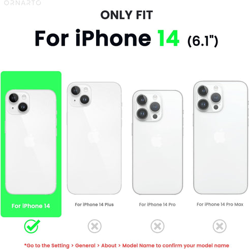 ORNARTO Compatible with iPhone 14 Case 6.1, Slim Liquid Silicone 3 Layers Full Phone Covered Soft Gel Rubber Case Protective Phone Cover 6.1 Inch-...